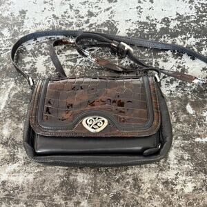 Brighton Black/Patent Eve Delight Organizer Handbag 9x6x1"